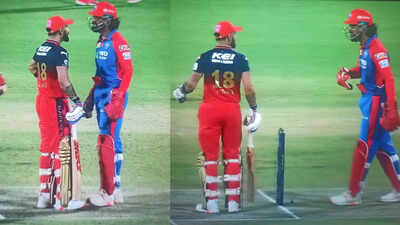 Virat Kohli and KL Rahul exchange words during DC vs RCB match