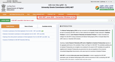 UGC NET June 2025 application correction open till this date: Check list of editable fields here