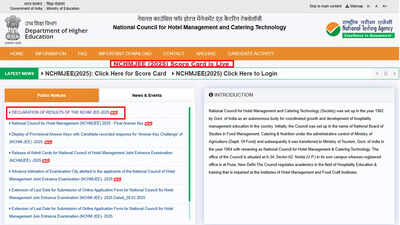 NCHMCT JEE 2025 result declared for 11,068 candidates at exams.nta.ac.in/NCHM