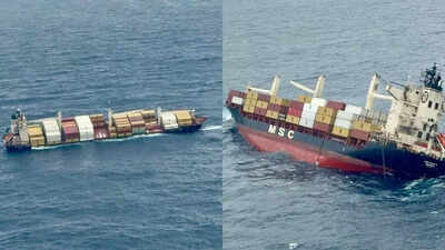 15 crew members stranded as container ship tilts off Kerala coast; rescue ops on | India News