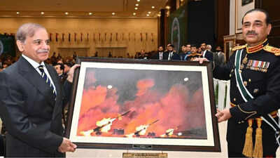 Viral photo: Pak PM Shehbaz Sharif gifts Asim Munir a fake image of ‘Operation Bunyan’ against India | India News