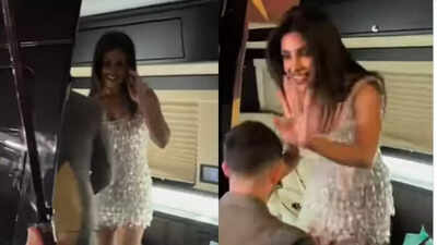 Priyanka Chopra steals the show in a diamond dress at Met Gala after party, Nick Jonas escorts her as crowds scream her name – WATCH VIDEO | Hindi Movie News