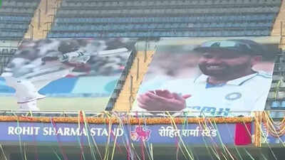 Rohit Sharma Stand inaugurated at Wankhede stadium as MCA pays tribute to cricket legends – Watch | Cricket News