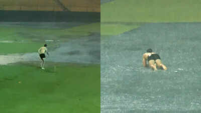 Tim David dives into puddle during RCB practice, teammates left in splits – WATCH
